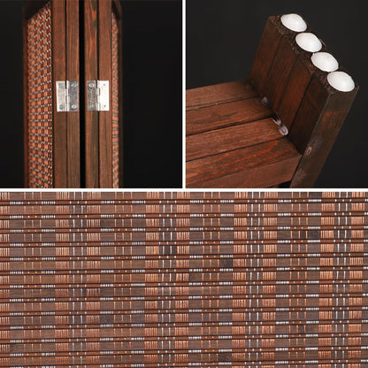 YATAI Wooden Room Dividers and Folding Privacy Screens 4 Panel Foldable Portable Rattan Room Separating Divider,Handwork Wood Mesh Woven Design Room Divider Room Partition Wall Screen.HY2304008