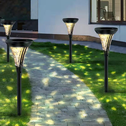 GGEROU Solar Pathway Lights Outdoor, Bright Solar Lights Outdoor, IP65 Waterproof Auto On/Off Solar Garden Lights Solar Powered Landscape Lighting for Garden, Lawn, Patio, Yard, Walkway (8 Pack)