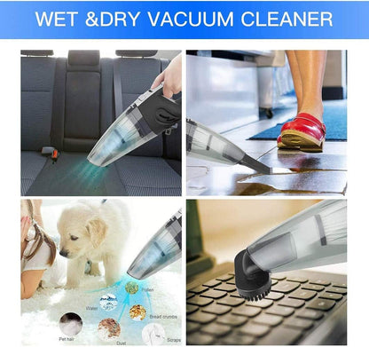 IDEA-TECH Car Vacuum Cleaner, 3.2KPa Strong Cyclone Suction, 12V 120W Rechargeable, for Pet Hair Car Home Cleaning, Black, 355*105*125mm/13.97*4.13*0.16in, BW0002