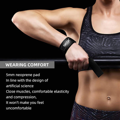 Lifting Straps Deadlift Gym Wrist Straps Weightlifting with Neoprene Cushioned Wrist Padded and Anti-Skid Silicone - for Weightlifting, Bodybuilding, Xfit, Strength Training