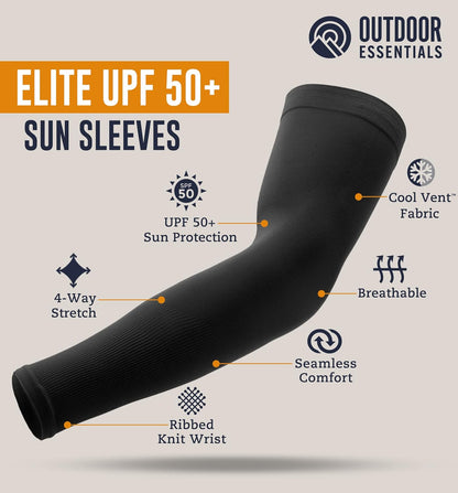 OutdoorEssentials UV Sun Protection Arm Sleeves - Cooling Compression Arm Sleeve - Sports & UV Arm Sleeves for Men & Women