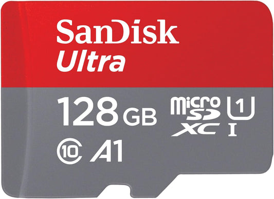 SanDisk 128GB Ultra UHS I MicroSD Card 140MB/s R, for Smartphones, 10 Y Warranty - SDSQUAB-128G-GN6MN