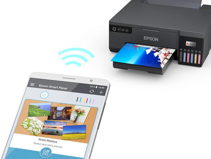 Epson Ecotank 6-Colour A4 Photo Printer Wifi Connected, With Smart App Connectivity, Large, Black, L8050