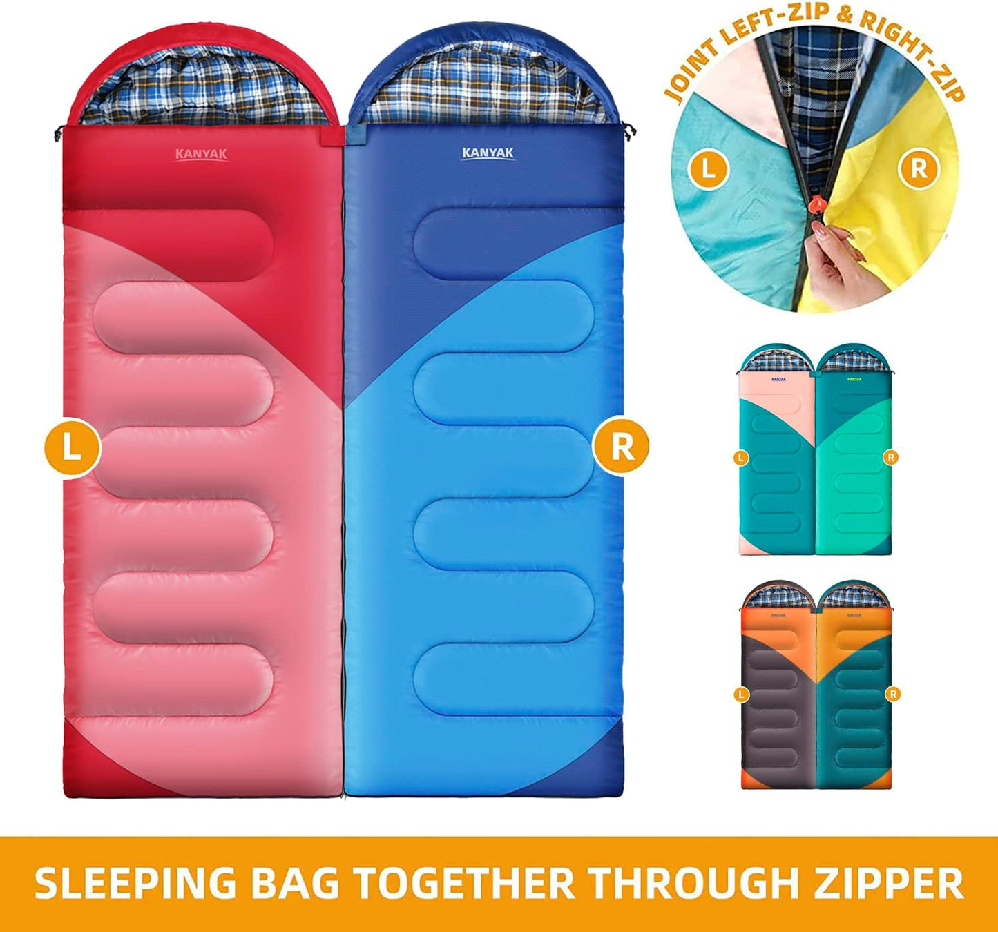 Camping Sleeping Bag, 32℉ Sleeping Bags for Adults Kids Teens Cold Weather Warm Sleeping Bag Winter for 3-4 Season Camping, Camping Gear Equipment, Traveling, and Outdoors