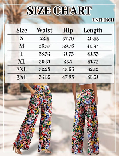 JZC Women's Wide Leg Casual Pants Cross Waist Palazzo Lounge Pajama Flowy Pants Yoga Sweatpants with Pockets