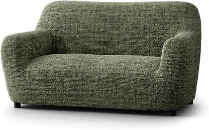 PAULATO BY GA.I.CO. Loveseat Slipcover - Stretch Couch Cover - Cushion Love Seat Sofa Cover - Soft Polyester Fabric Slip Cover - 1-Piece Form Fit Washable Protector - Microfibra - Vittoria Green