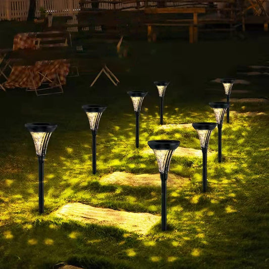 GGEROU Solar Pathway Lights Outdoor, Bright Solar Lights Outdoor, IP65 Waterproof Auto On/Off Solar Garden Lights Solar Powered Landscape Lighting for Garden, Lawn, Patio, Yard, Walkway (8 Pack)