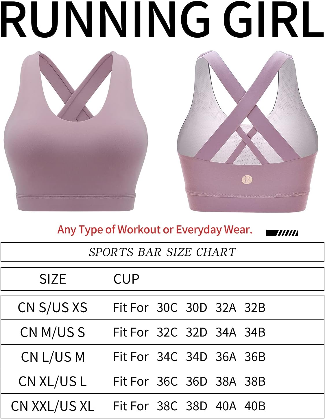 RUNNING GIRL womens Full Coverage Women's Plus Sports Bras