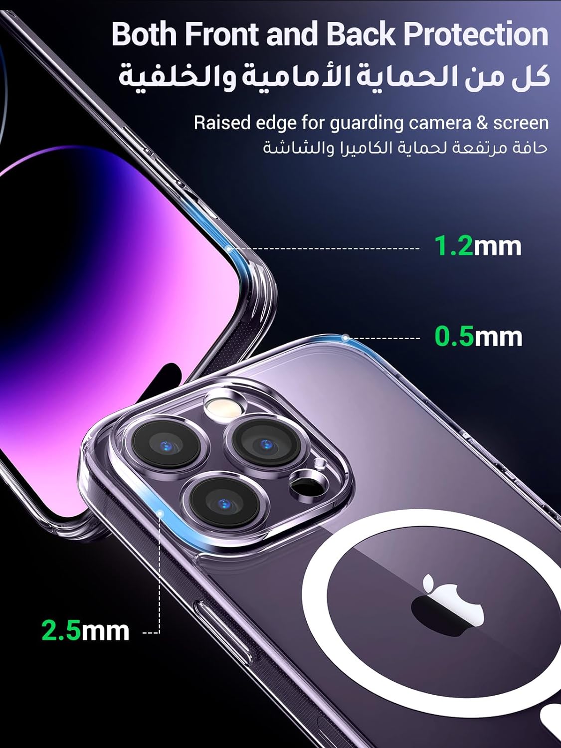 UGREEN iPhone 13 Case 6.1 Inch Ultra Slim Thin Case Soft TPU Material with 4 Corners Bumper Shockproof Protection Anti-Scratch Anti-Drop Shockproof Case Cell Phone Cover Compatible with iPhone 13