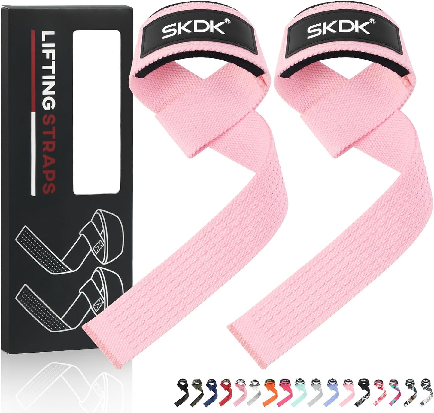 Lifting Straps Deadlift Gym Wrist Straps Weightlifting with Neoprene Cushioned Wrist Padded and Anti-Skid Silicone - for Weightlifting, Bodybuilding, Xfit, Strength Training