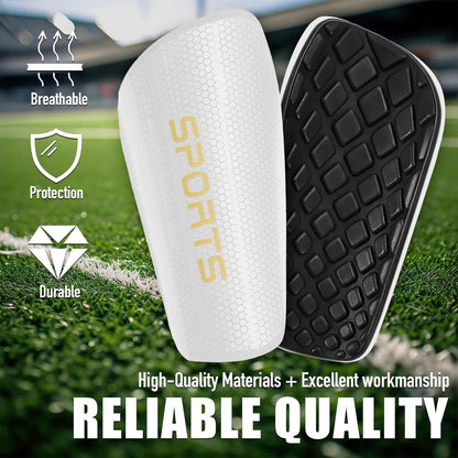 Rness Football Shin Guards and Anti-Slip Sleeves Set, Soccer, Breathable, Lightweight, Professional