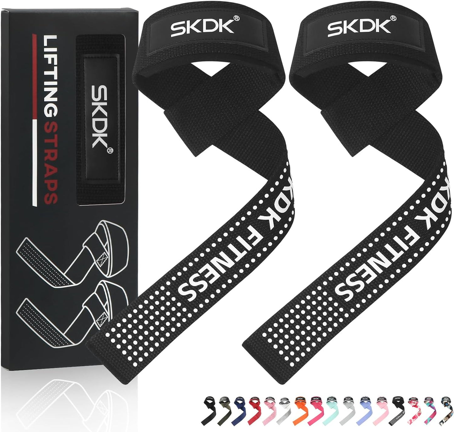 Lifting Straps Deadlift Gym Wrist Straps Weightlifting with Neoprene Cushioned Wrist Padded and Anti-Skid Silicone - for Weightlifting, Bodybuilding, Xfit, Strength Training