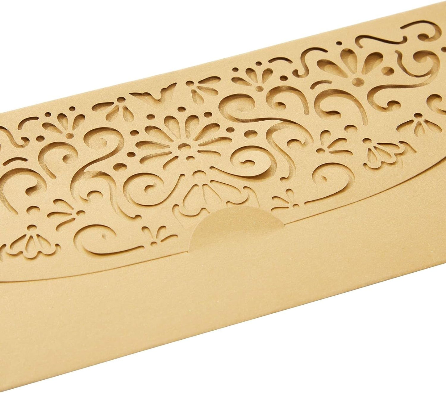 Gold Money Envelopes for Cash Gifts, Laser Cut Holders for Currency for Wedding, Birthday (6.8x3.3 In, 36 Pack)