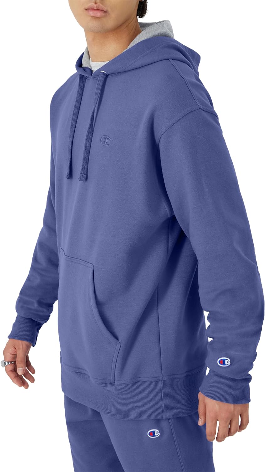 Champion mens Hoodie, Powerblend, Fleece Striped Sweatshirt for Men (Reg. Or Big & Tall) Hooded Sweatshirt