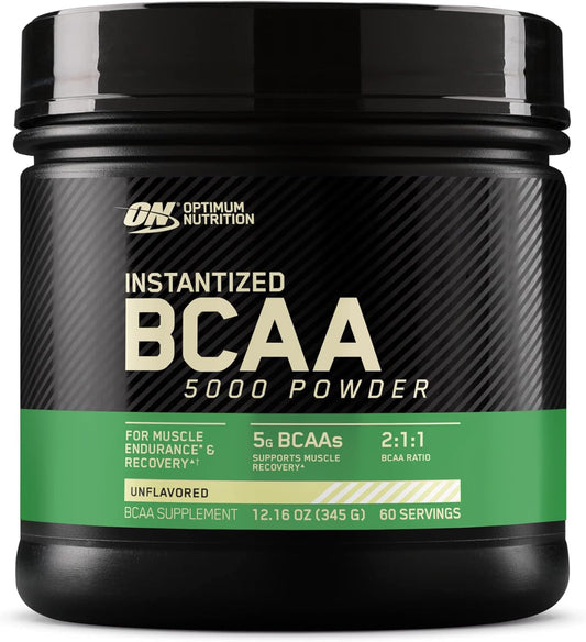 Optimum Nutrition (ON) Instantized BCAA Powder, Unflavored, Keto Friendly Branched Chain Essential Amino Acids Powder, 345 Grams, 60 Servings