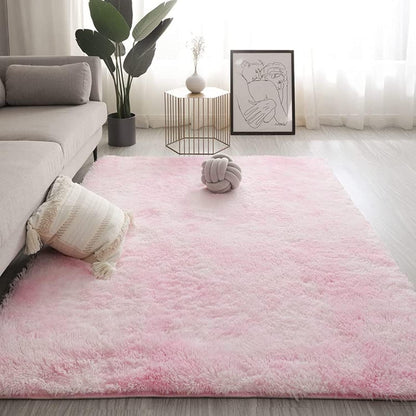 LIMOS Large Area Rugs，Super Soft Fluffy Shaggy Tie Dye Rug，Modern Indoor Shag Fuzzy Carpets for Girls Kids Nursery Room Home Decor (off-white, 140cm x 200cm)