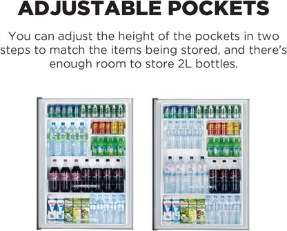 Hitachi 410L Gross Bottom Mount Double Door Refrigerator, 2 Doors No Frost Fridge Freezer, Inverter Control With Dual Fan Cooling, Eco Thermo-Sensor, Bottle & Wine Shelf, Glass Black, RBG410PUK6GBK