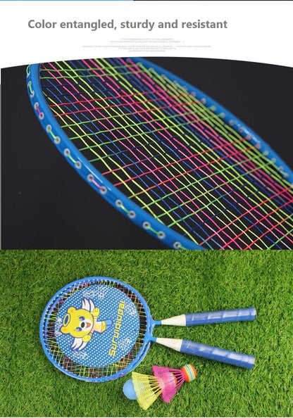 Badminton Racket for Children 1 Pair, Nylon Alloy Durable Badminton Racquet Set for Kids Indoor/Outdoor Sport Game（Including 4 Badminton and 2 Table Tennis）