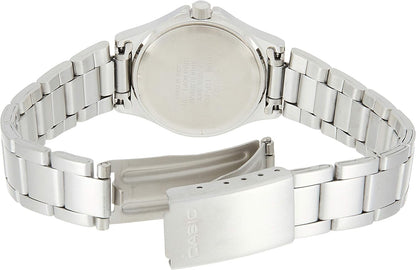 Casio Womens Quartz Watch, Analog Display and Leather Strap