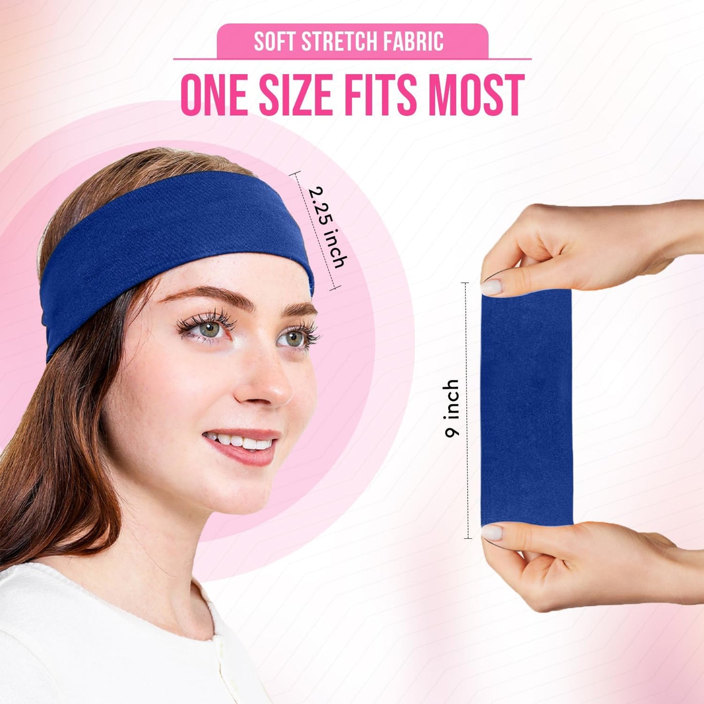 Styla Hair 10 Pack Stretch Headbands Non-Slip Head Wraps Great for Sports, Yoga, Pilates, Running, Gym, Workouts, Baseball, Casual Wear, Gifts & More!