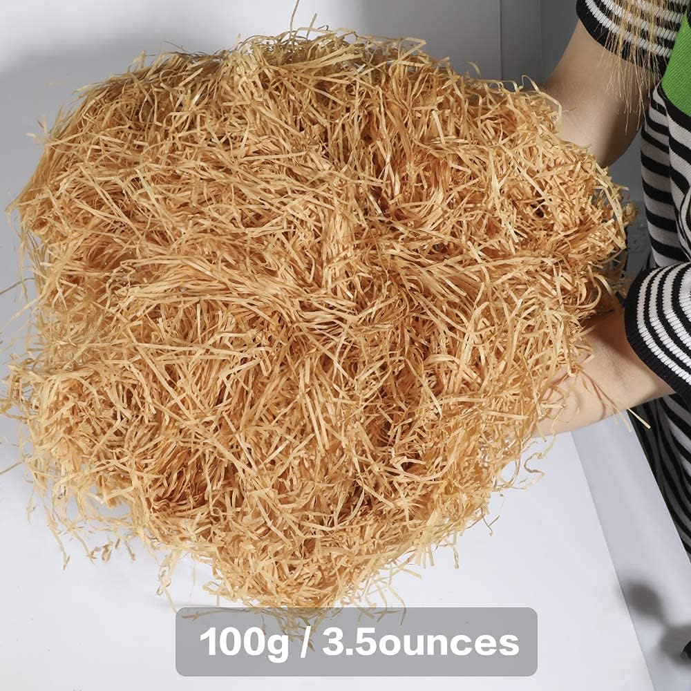 REDDOTGIFT® 100 gram Raffia Paper Shreds Strands Eco-friendly Shredded Crinkle Confetti Crinkle Cut Paper Filling Shredded Paper for Hamper Gift Box Filling (Off-White)