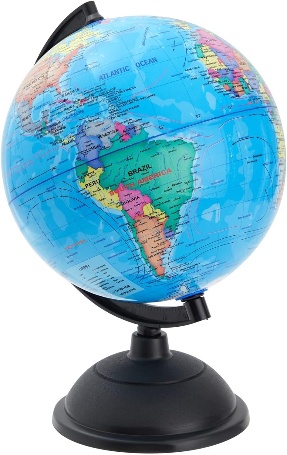 Juvale 8 Inch World Perfect Spinning Globe for Kids, Geography Students, Teachers and More, Blue, 27176