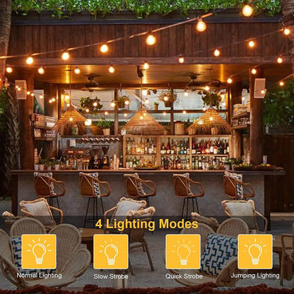 SHANNY Solar String Lights Outdoor 39FT/12M With 30+2 spare G40 bulbs IP65 Waterproof Fairy Lights Decorative Ball Lighting for Garden Christmas Tree Patio Home Wedding Parties Festival