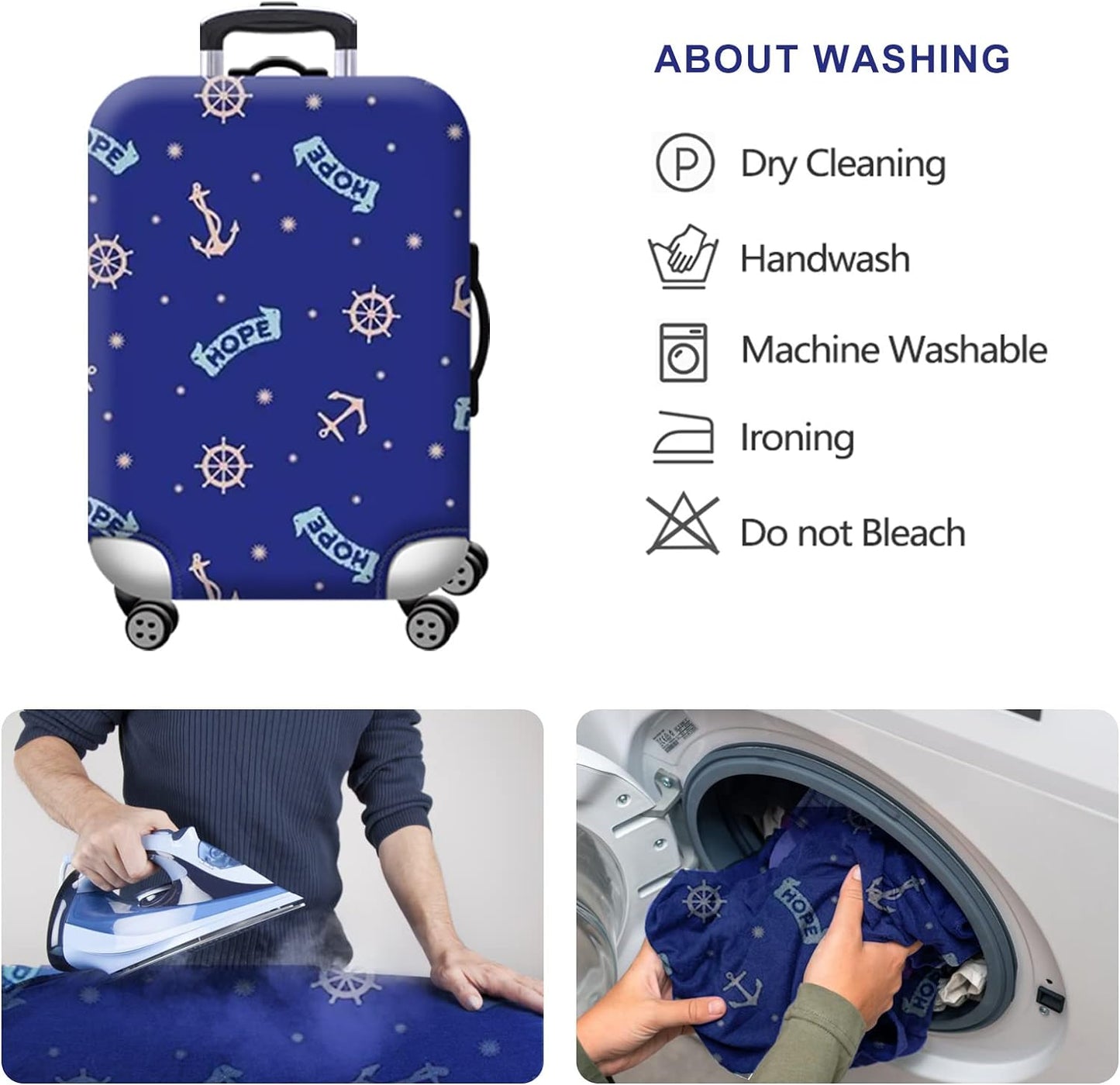 Homarket Travel Luggage Cover Suitcase Protector 18-32 Inch Suitcase Spandex Baggage Covers Washable Dustproof Anti-Scratch (L(26-28 inch luggage), H560)