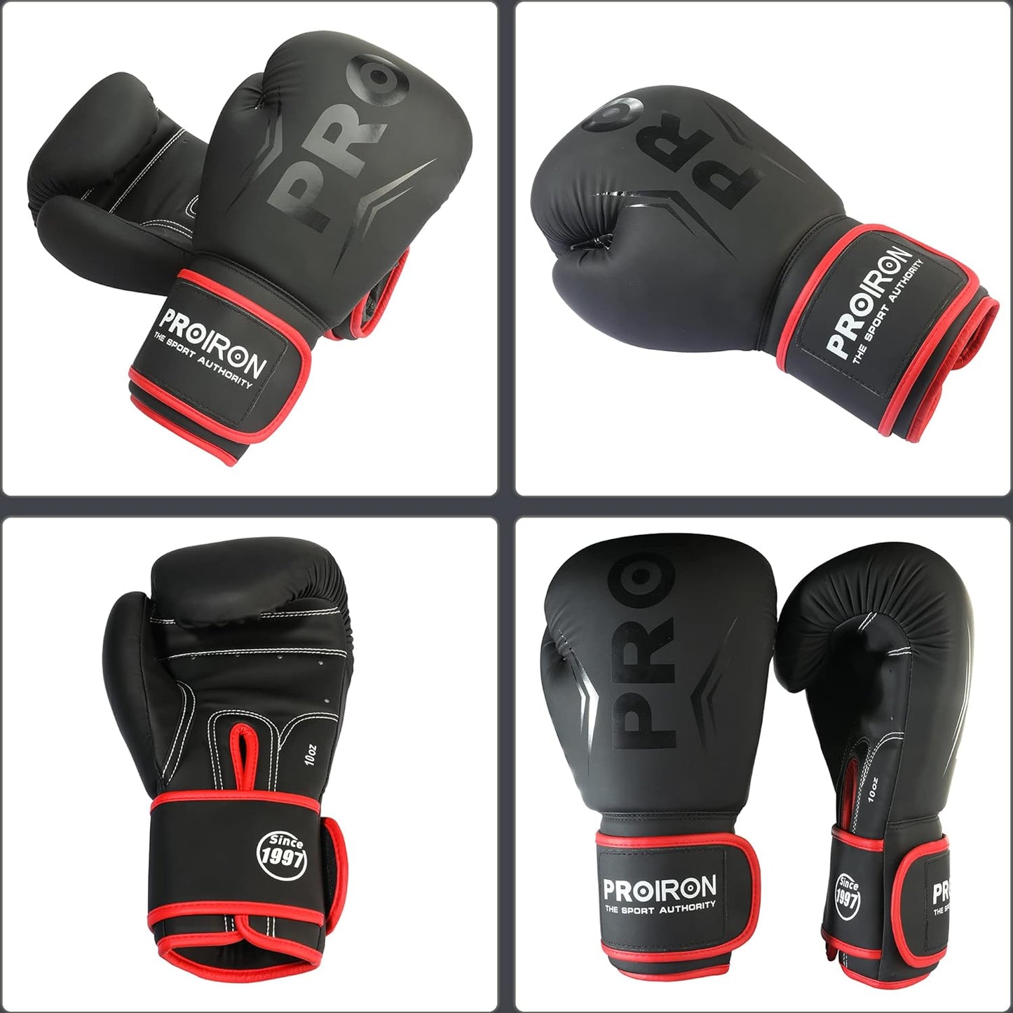 PROIRON Boxing Gloves MMA Punch Bag Training Mitts for Muay Thai, Sparring, Kickboxing, Fighting, Martial Arts, Workout Gloves 8oz, 10oz, 12oz, 14oz with Free Deodoriser