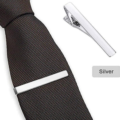 Tie Clips for Men, 6 Pack Classic Tie Clip Silver Gold Black Necktie Tie Bar Pinch Clips Suitable for Wedding Anniversary Business and Daily Life