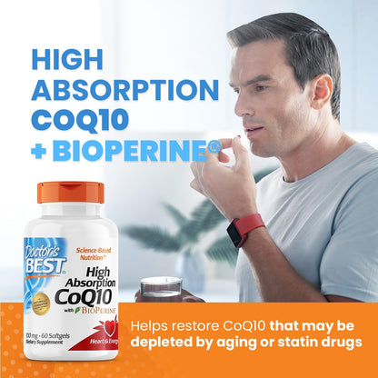 Doctor's Best, High Absorption CoQ10 with BioPerine, 100 mg, 120 Softgels