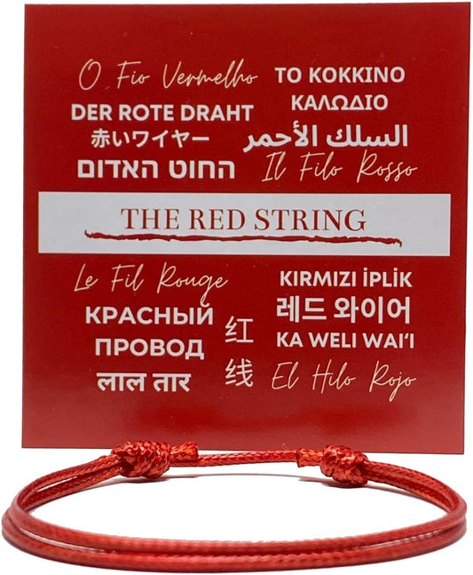 Red cord Bracelet for Men String - Adjustable Bracelet for Women - Unisex Adult Waterproof Nylon Cord Surfer Passion protection strength Power Talisman Good Luck Charm Energy Red String of Fate Love