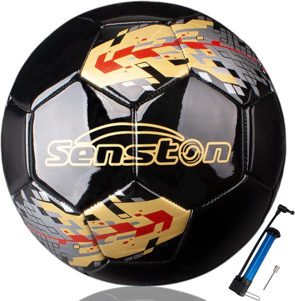 Senston Football Soccer Ball Size 5 Official Training Football Match Ball with Pump