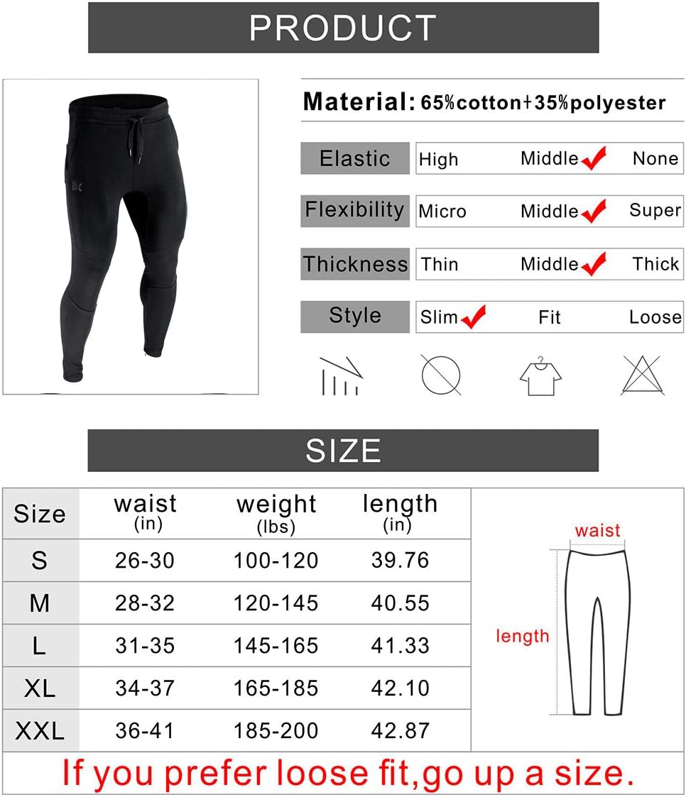 BROKIG Men's Athletic Running Sport Pants, Casual Gym Pants with Zipper Pockets