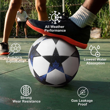 NIBEMINENT Soccer Ball Size 5, Professional Match and Training Football Ball,Wear-Resistant Non-Slip & No Air Leakage Football,Suitable for All Kinds of Fields Indoor Outdoor