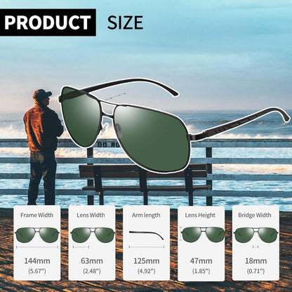 Joopin Rectangular Sunglasses for Men, Al-Mg Metal Frame Military Men Sun Glasses Driving UV Protection