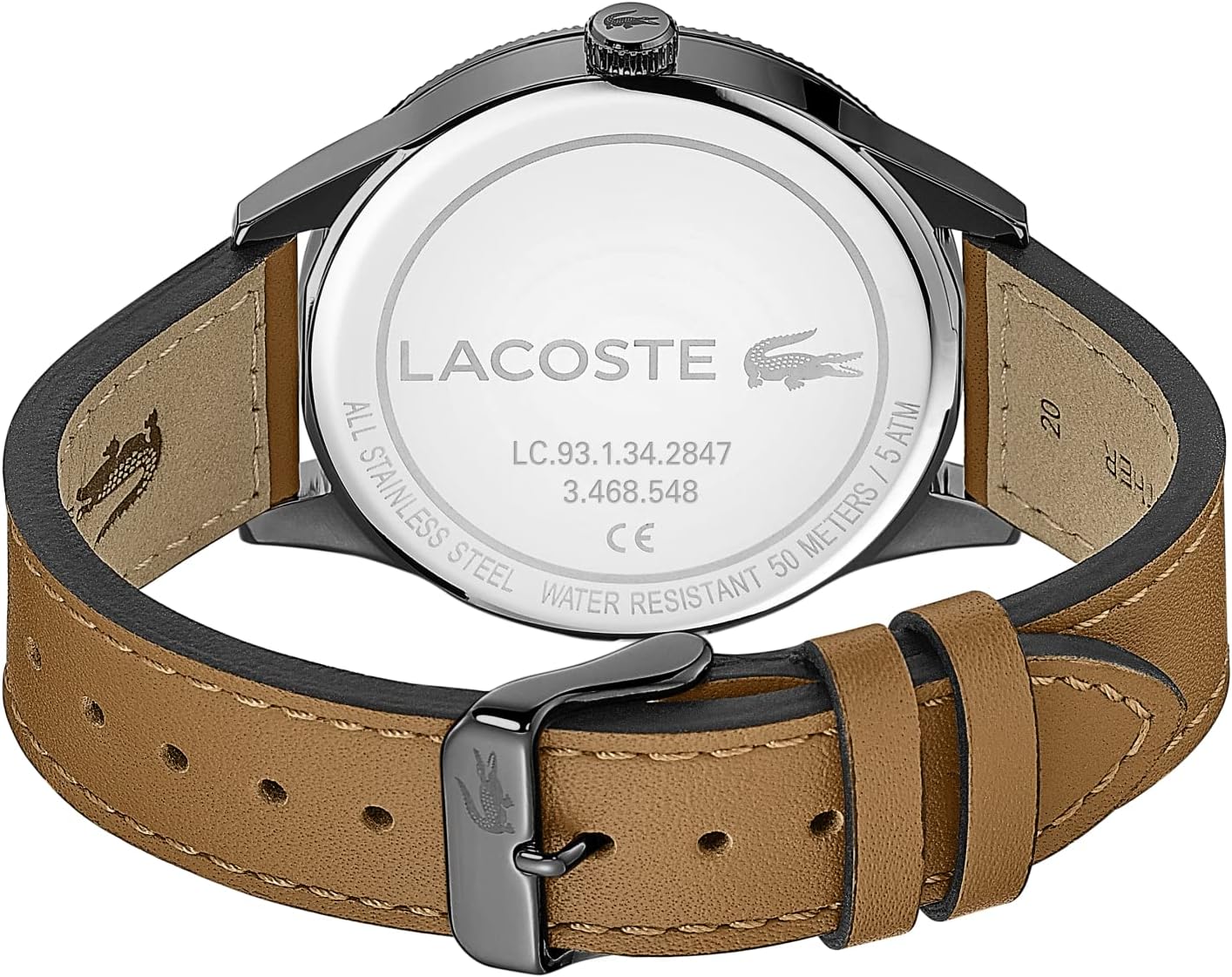 Lacoste Mens Quartz Watch, Analog Display and Leather Strap 2011021, Brown