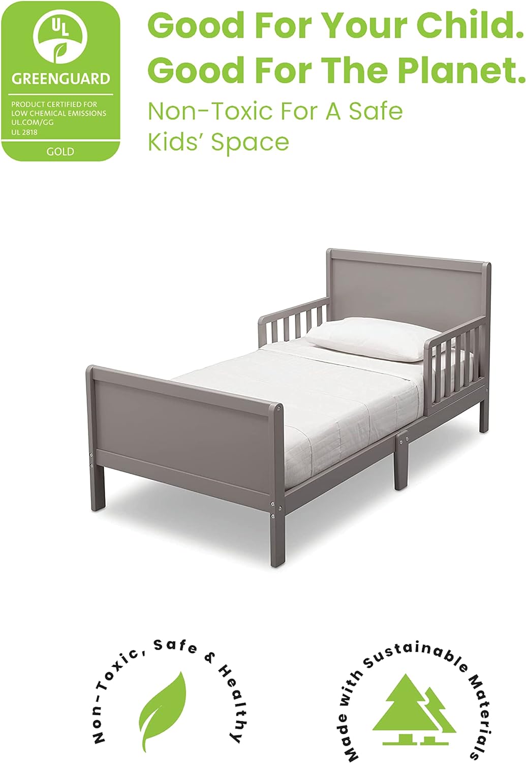 Delta Children Fancy Toddler Bed, Grey, Piece Of 1, 540610 026, 55.25X30X26.5 Inch Pack Of 1