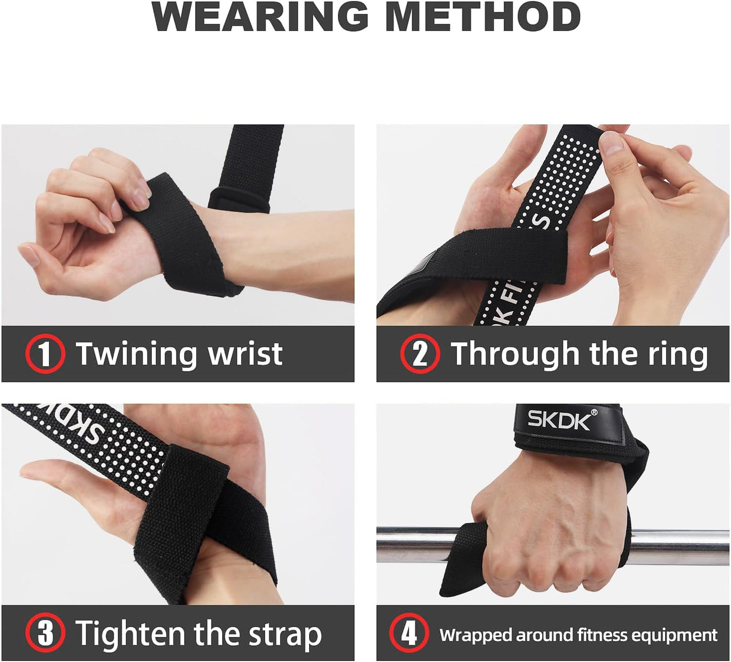 Lifting Straps Deadlift Gym Wrist Straps Weightlifting with Neoprene Cushioned Wrist Padded and Anti-Skid Silicone - for Weightlifting, Bodybuilding, Xfit, Strength Training