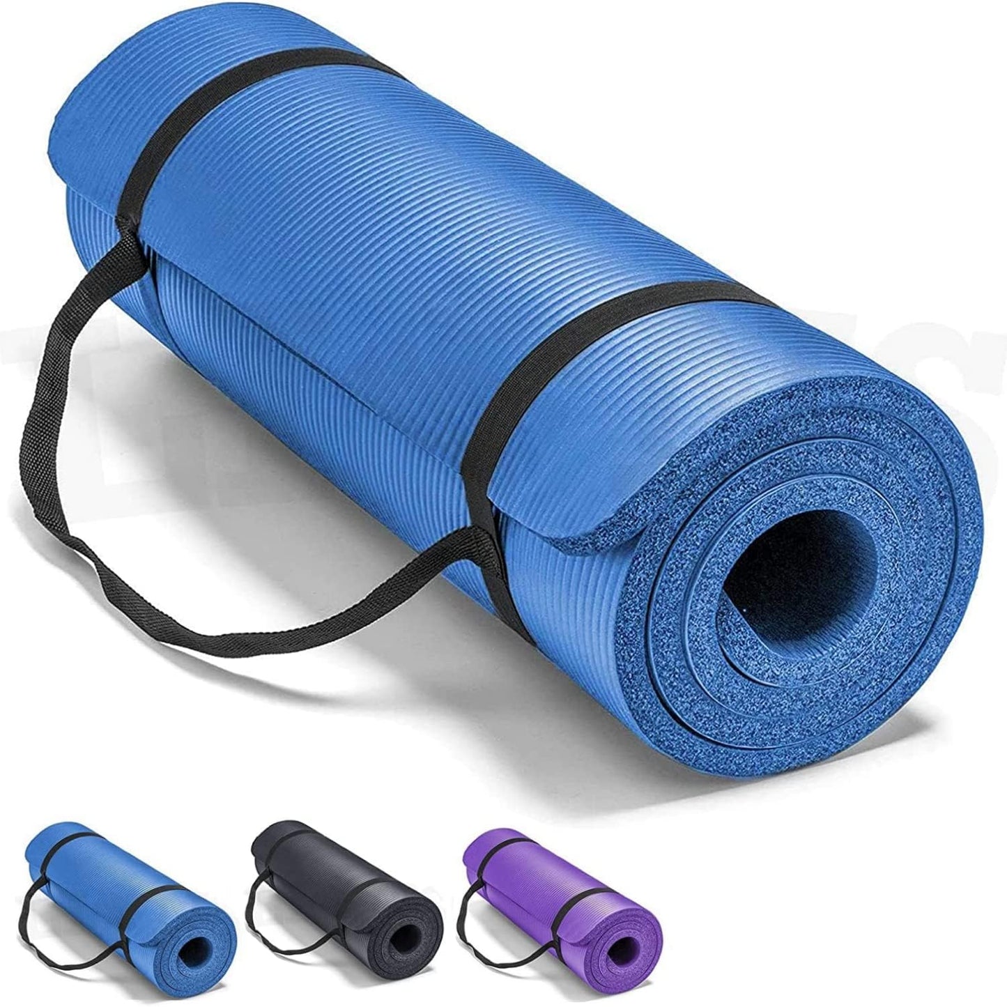 SKY-TOUCH Yoga Mat Non Slip, Yoga Mat with Strap Included 10mm Thick Exercise Mat Ideal for HiiT, Pilates, Yoga and Many Other Home Workouts