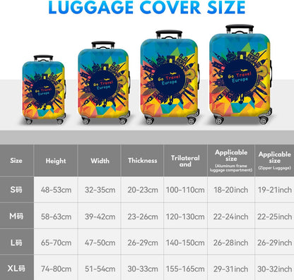 T Tersely Travel Luggage Cover Spandex Suitcase Protector Washable Baggage Covers (for 18-30 inch luggage) Premium Elasticated Luggage Protector -Go Travel (H301, L（26-28 inches）)