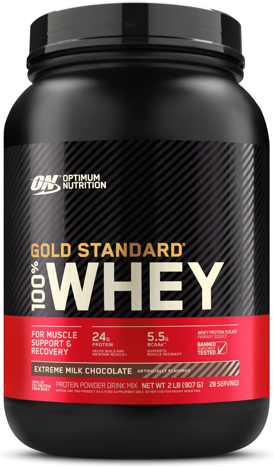 Optimum Nutrition (ON) Gold Standard 100% Whey Protein Powder Primary Source Isolate, 24 Grams of Protein for Muscle Support and Recovery - Vanilla Ice Cream, 2 Lbs, 29 Servings (899 Grams)