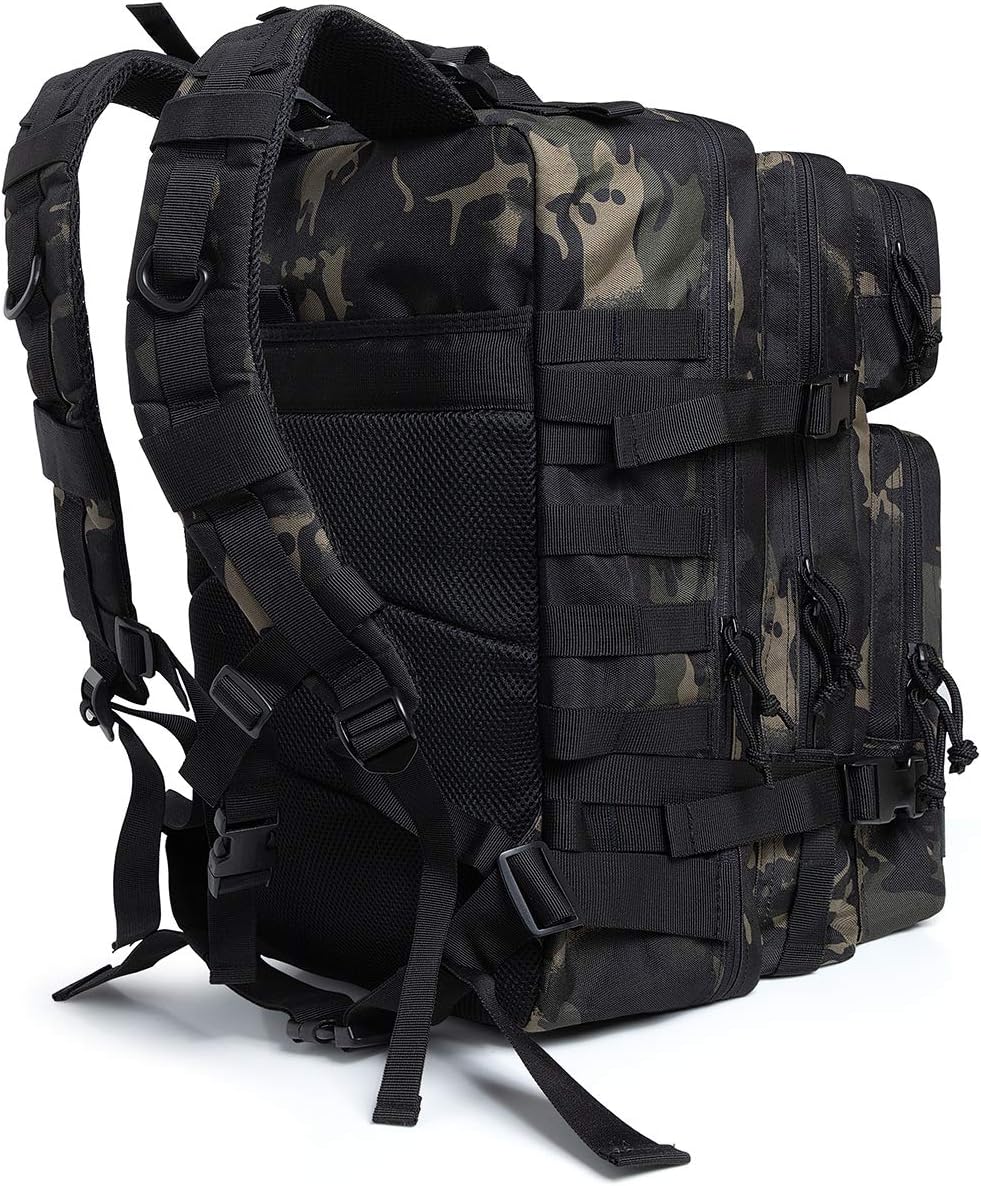 QT&QY 45L Military Tactical Backpacks Molle Army Assault Pack 3 Day Bug Out Survival Bag Hiking Treeking Rucksack