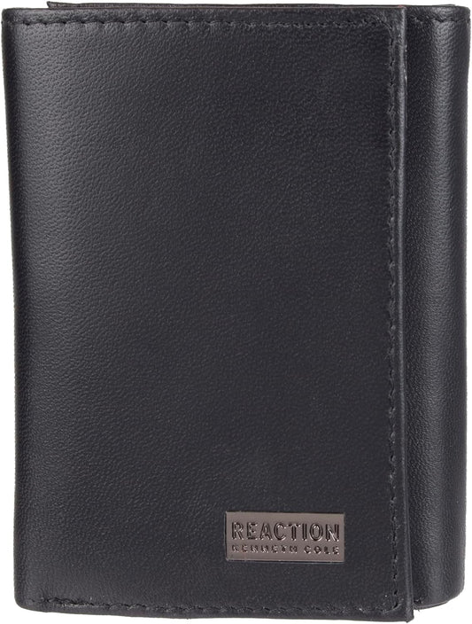 Kenneth Cole REACTION Men's Wallet - RFID Genuine Leather Slim Trifold with ID Window and Card Slots