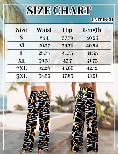 JZC Women's Wide Leg Casual Pants Cross Waist Palazzo Lounge Pajama Flowy Pants Yoga Sweatpants with Pockets