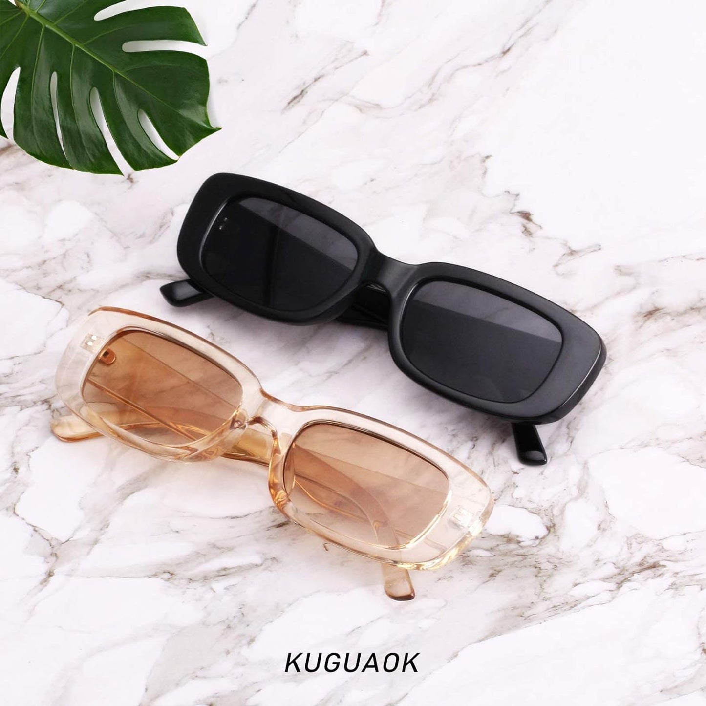 Retro Rectangle Sunglasses Women and Men Vintage Small Square Sun Glasses Protection Glasse, UV400 Protection Glasse, Vintage Driving Glasses 90’s Fashion Narrow Square Frame