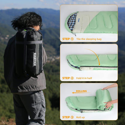 Camping Sleeping Bag, 32℉ Sleeping Bags for Adults Kids Teens Cold Weather Warm Sleeping Bag Winter for 3-4 Season Camping, Camping Gear Equipment, Traveling, and Outdoors