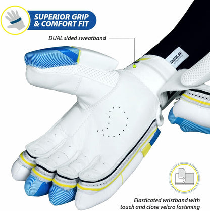 DSC Condor Motion Cricket Batting Gloves, Youth-Left (Orange-White)