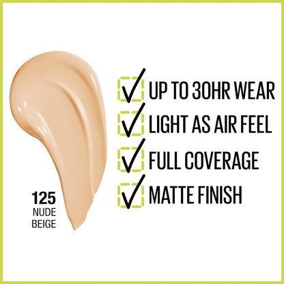 Maybelline Super Stay Full Coverage Liquid Foundation Makeup, Porcelain