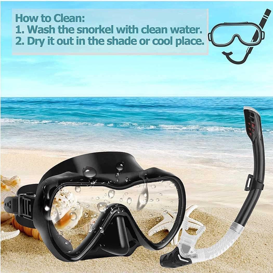 Diving Mask, Necomi® Snorkeling Mask with Latest Dry Top Breathing System,Fold 180°Panoramic Diving Snorkeling Goggles Tempered Glass Anti-Fog Anti-Leak Snorkeling Gear for Adults and Youth—قناع الغطس